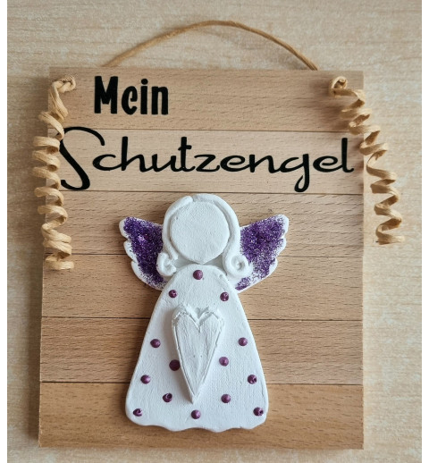 Schild Mein Schutzengel violette