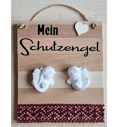 Schild Mein Schutzengel bordeaux