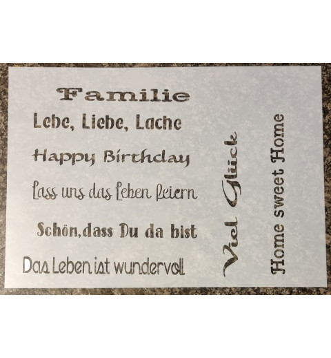 Schablone Diverse Wörter (Familie)