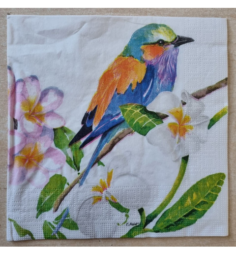 Serviette Bunter Vogel
