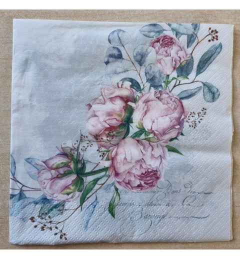Serviette Rosen seegrün