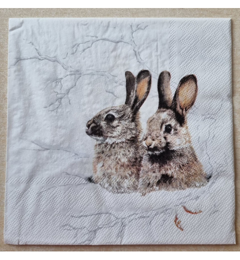 Serviette Zwei Hasen
