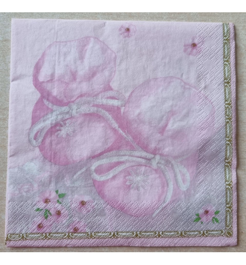 Serviette Baby Schuh rosa