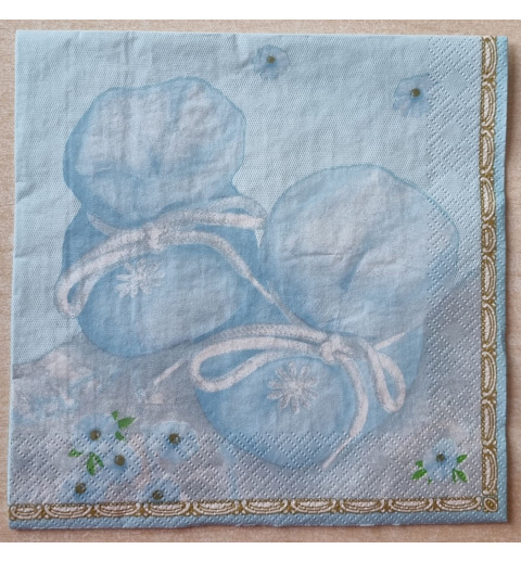 Serviette Baby Schuh blau