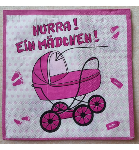 Serviette Hurra! Ein Mädchen!