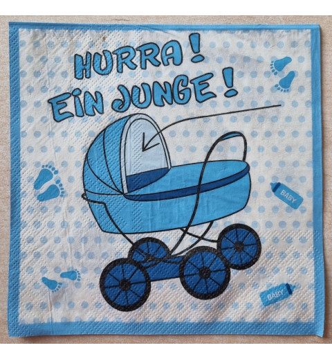 Serviette Hurra! Ein Junge!