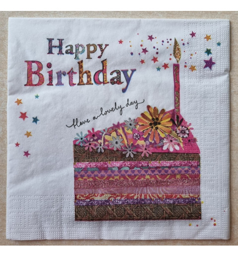 Serviette Happy Birthday/ Kuchen