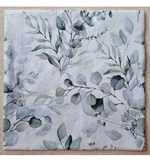 Serviette Blätter salbeifarbig