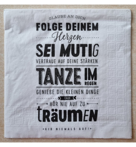 Serviette Folge Deinem Herzen.......