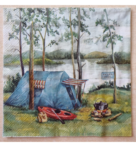 Serviette Zelt/See