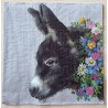 Serviette Esel/Blumen
