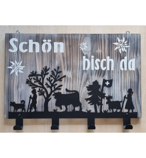 Garderobe "Schön bisch da"