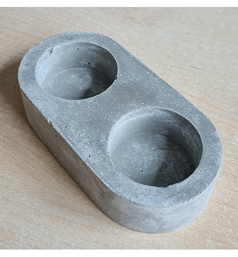 Beton 2er Teelichthalter grau Wetterfest