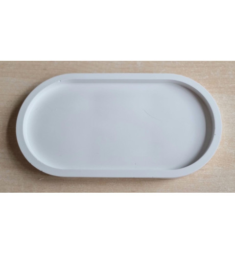 Beton Schale oval weiss
