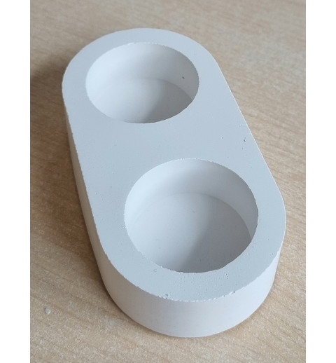Beton 2er Teelichthalter weiss
