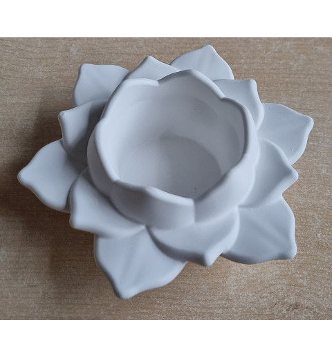 Beton Teelicht Blume weiss