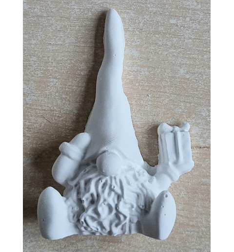 Beton Wichtel mit Geschenk weiss