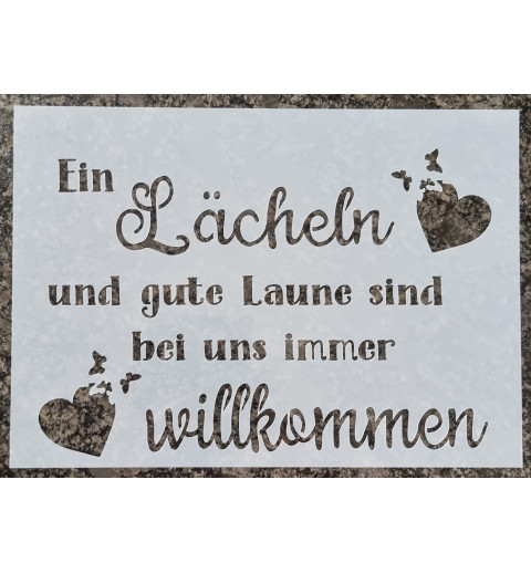 Schablone Ein Lächeln