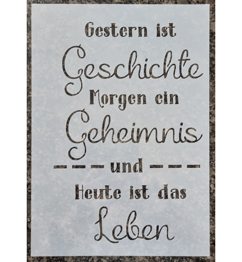 Schablone Gestern ist Geschichte