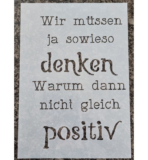 Schablone Wir müssen ja sowieso denken