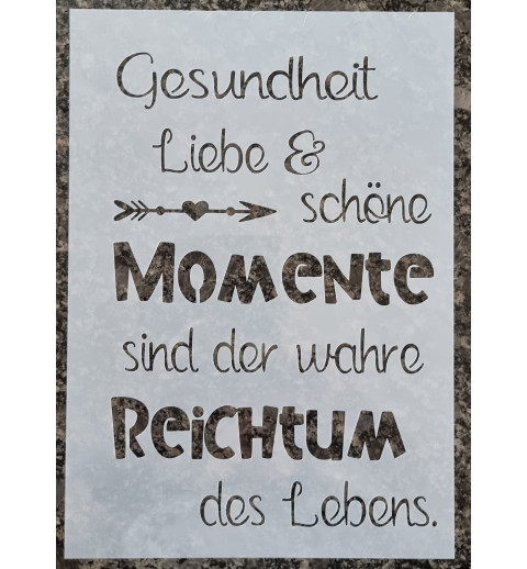Schablone Gesundheit, Liebe & schöne Momente