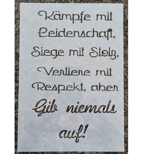 Schablone Kämpfe mit Leidenschaft