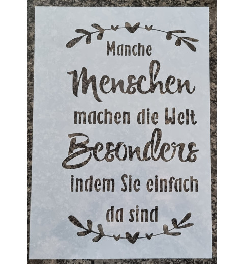 Schablone Manche Menschen