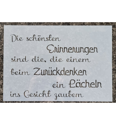 Schablone Die schönsten Erinnerungen