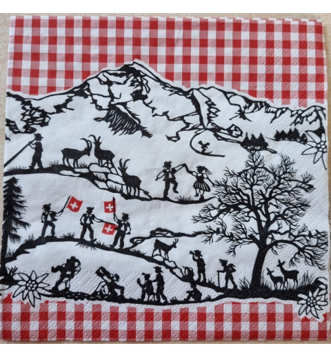 Serviette Scherenschnitt rot