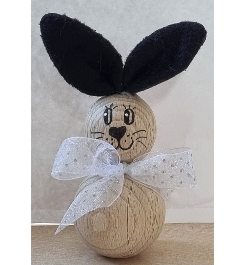 Holzkugeln Kaninchen schwarz/weiss