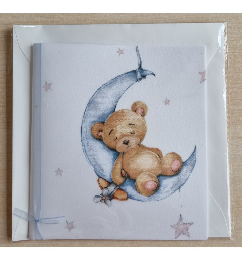 Teddybär/Mond hellblau