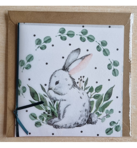 Kaninchen/Blätter weiss