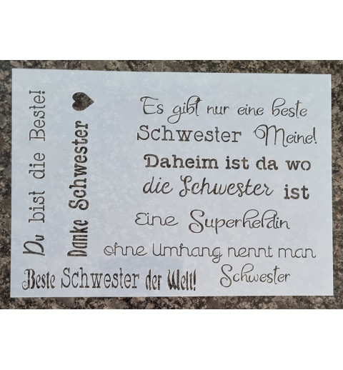 Schablone Schwester