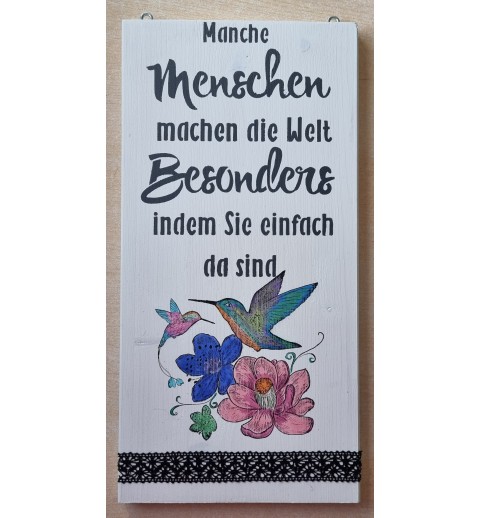 Schild Begegnungen weiss