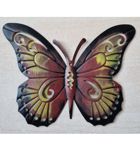 Metall Schmetterling rot/gelb