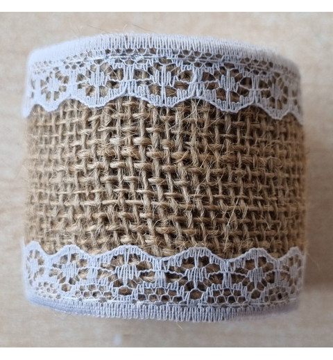 Juteband mit Spitzen 1