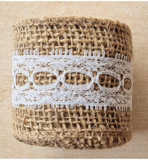 Juteband mit Spitzen 2