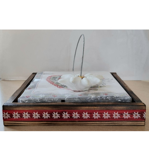 Serviettenhalter geflammt/rot Edelweiss