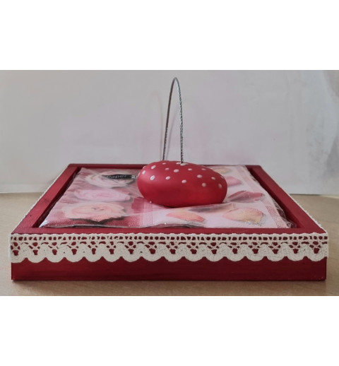 Serviettenhalter rot/weiss