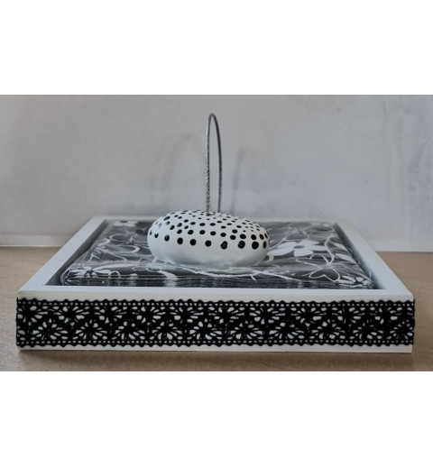 Serviettenhalter weiss/schwarz