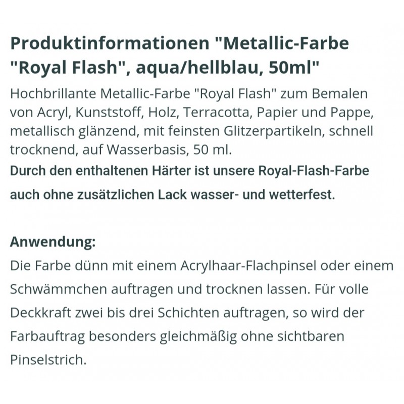 Royal Flash Metallic Farbe aqua/hellblau