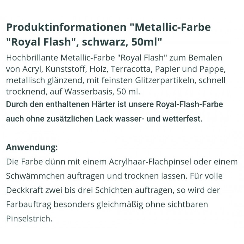Royal Flash Metallic Farbe schwarz
