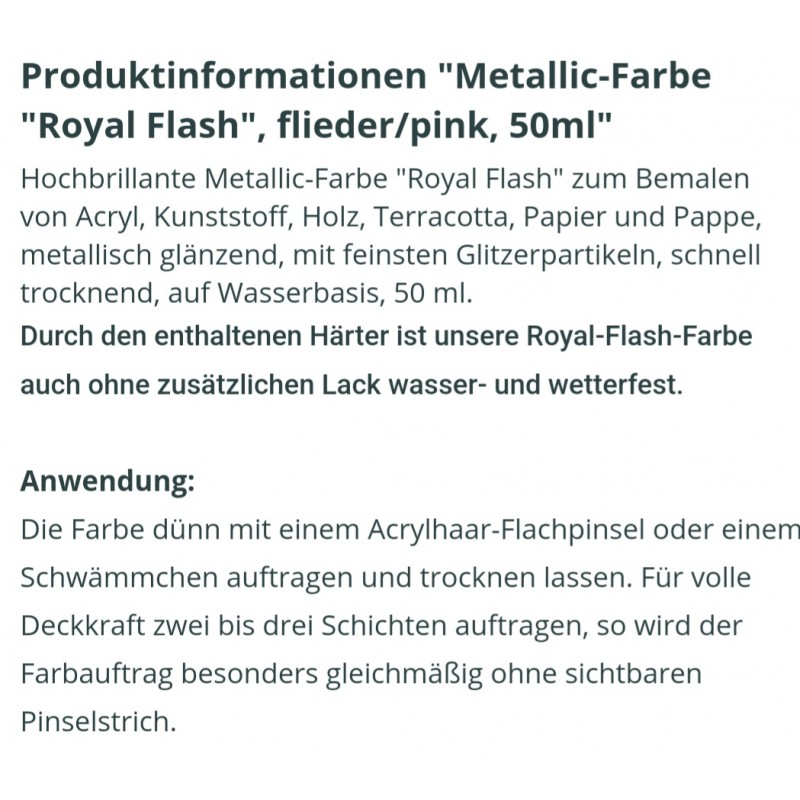 Royal Flash Metallic Farbe flieder/pink