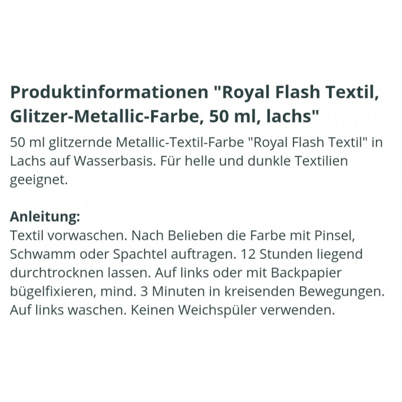 Royal Flash Textil Glitzer Farbe lachs