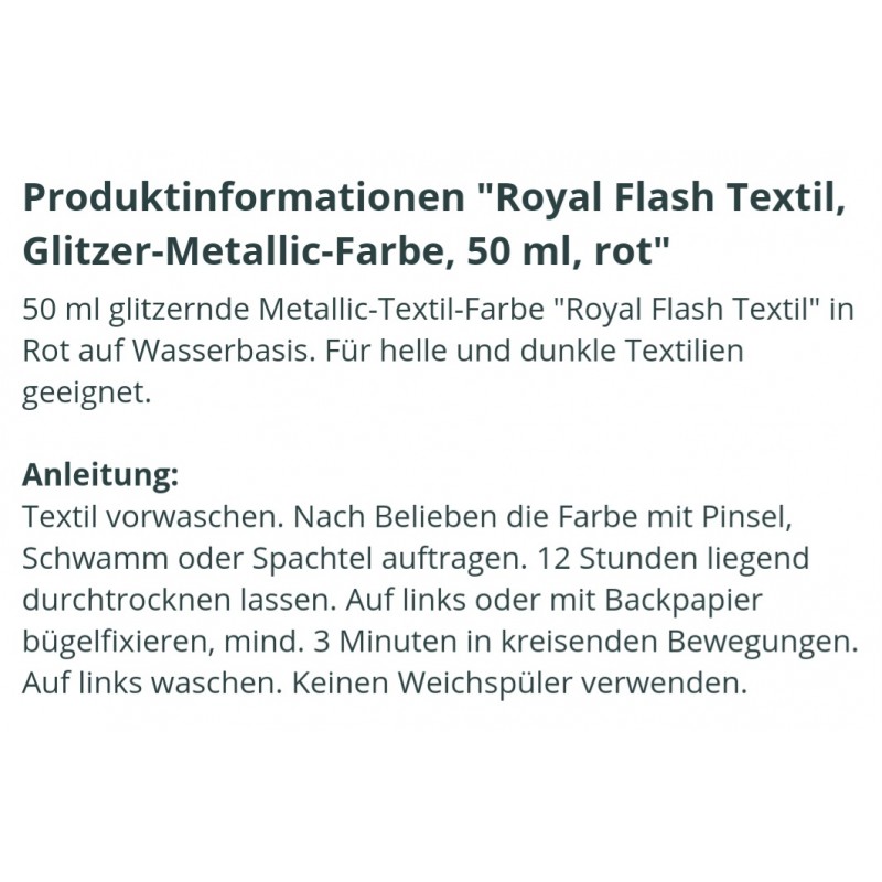 Royal Flash Textil Glitzer Farbe rot