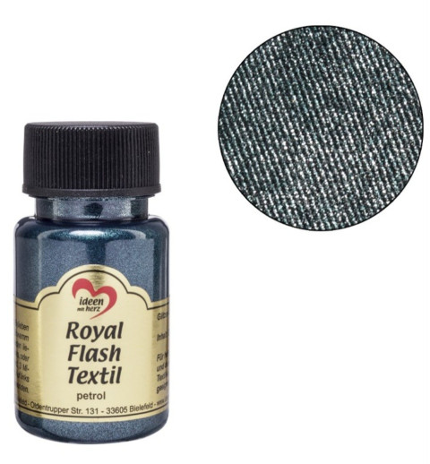 Royal Flash Textil Glitzer Farbe petrol