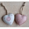 Metall Herz weiss/rosa
