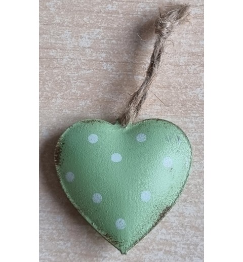 Metall Herz mint/weiss
