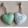 Metall Herz mint/weiss