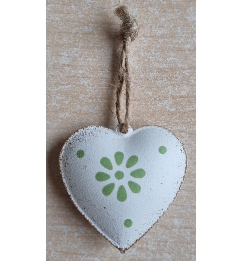 Metall Herz weiss/mint